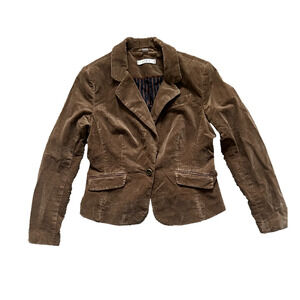Loft Corduroy Blazer Women's 4 Brown Tailored Single Breasted Preppy Jacket